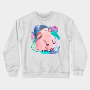 Cute Piglet and Flower Crewneck Sweatshirt